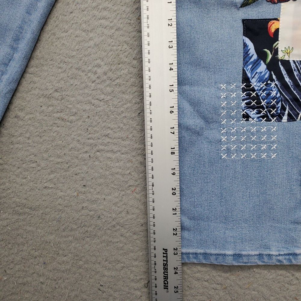DG2 by Diane Gilman Jeans Women 6T Multi Flower Embroidered Patches Straight Leg - Picture 4 of 9